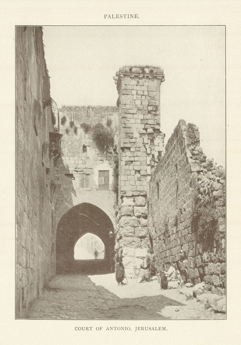 Palestine. Court of Antonio, Jerusalem 1907 old antique vintage print picture